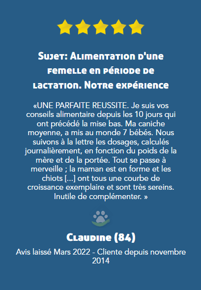 Avis sur Cuisine-a-crocs - Recettes en gestation et lactation, témoignage de Claudine